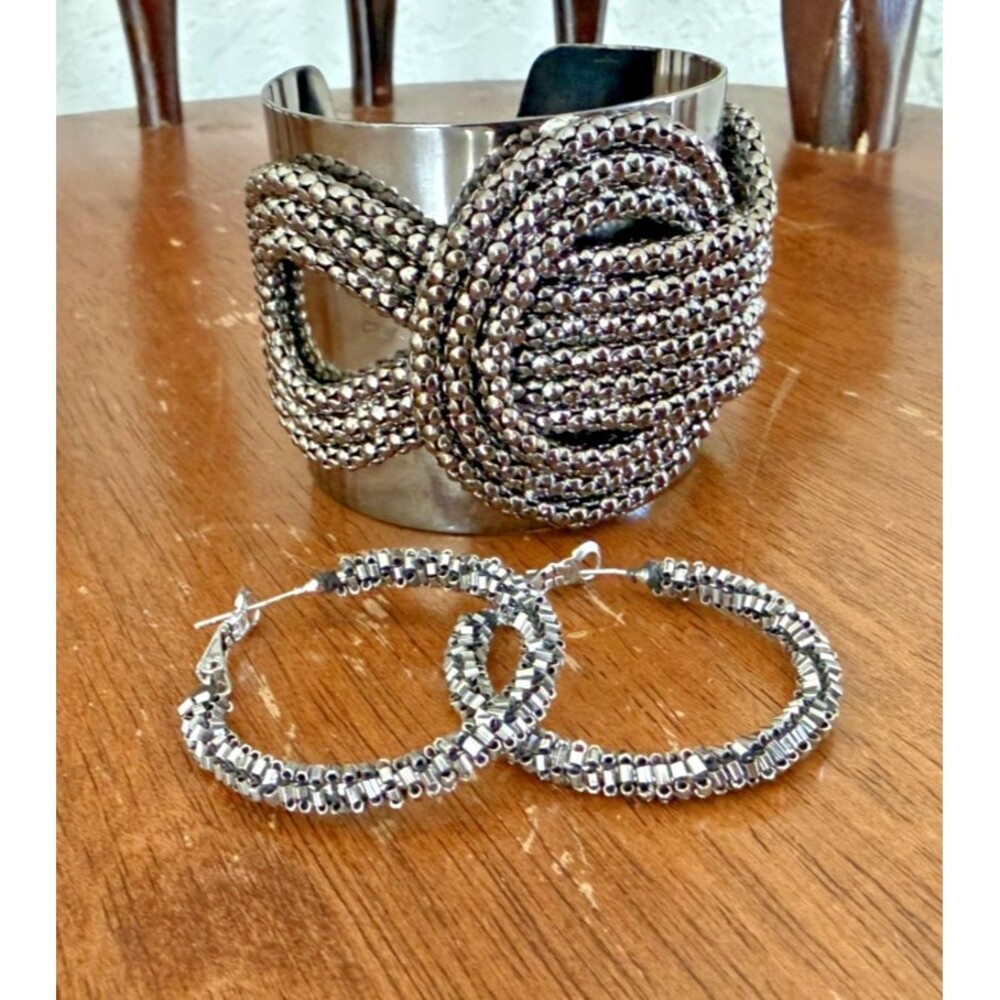Women's Statement Jewelry LOT Bracelet Cuffs, Hoop Earring,Rhinestones, Leopard